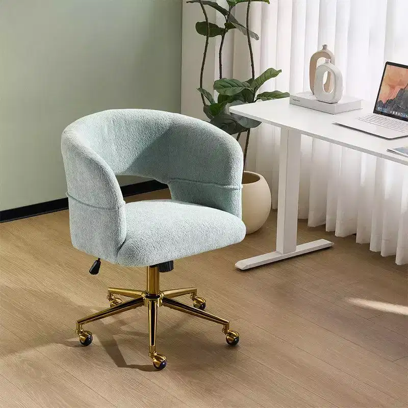 | 25.1 Inch Velvet Ring Backrest Swivel Office Chair