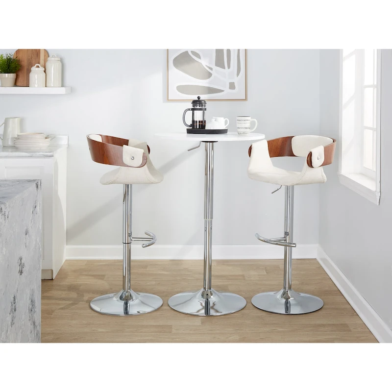 Carson Carrington Gavle Adjustable Bar Stool with Rounded T Footrest (Set of 2)