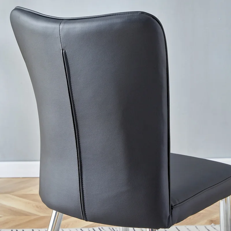 Modern Dining Chairs Set of 4 PU Leather Kitchen Upholstered Chairs