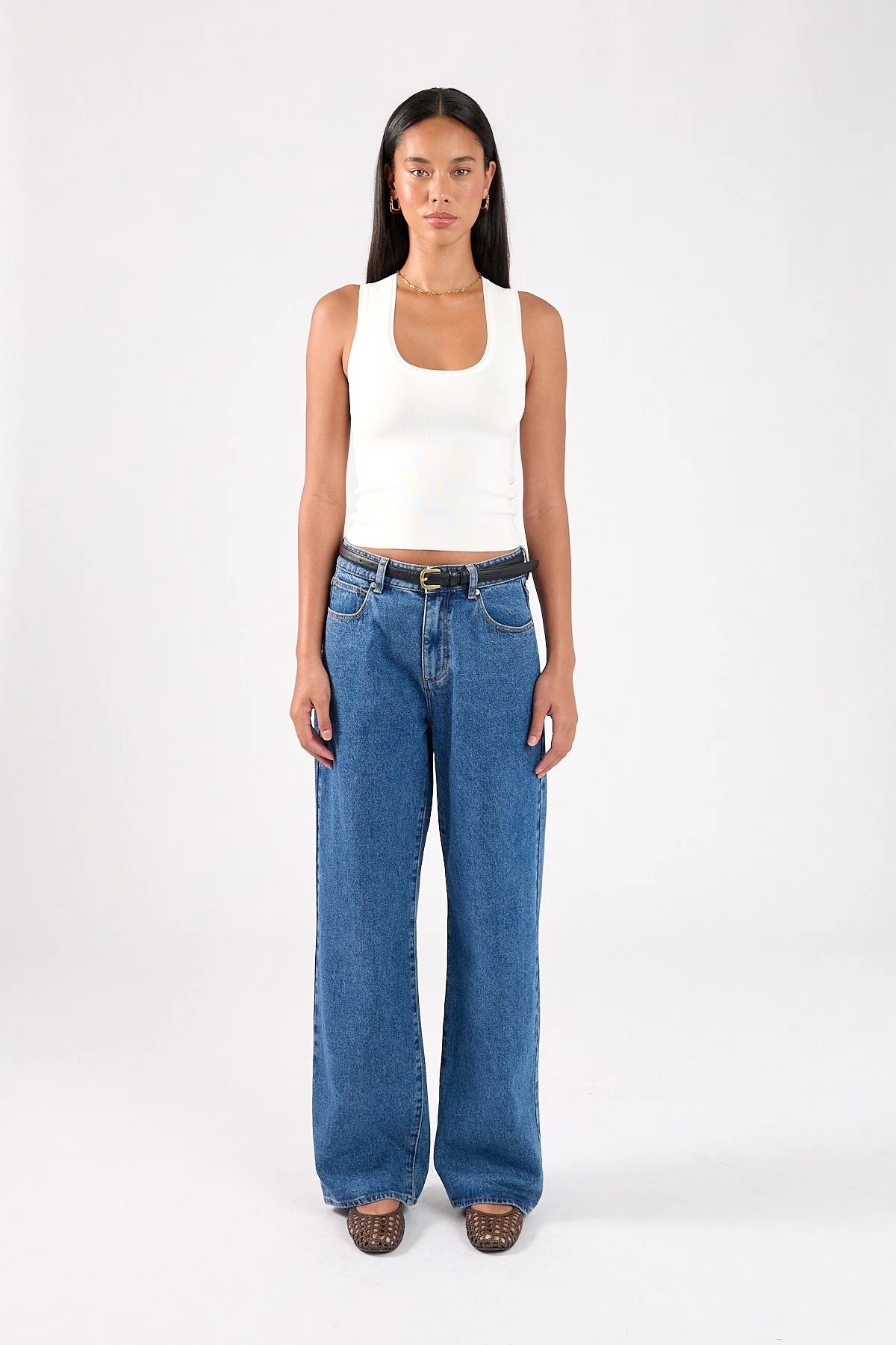 Knit Racer Top White