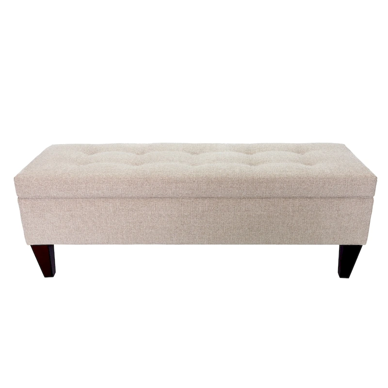 Brooke NOVA Fabric/ Wood Button-tufted Long Storage Bench