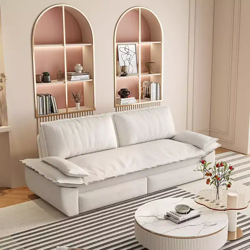Whisen 3-in-1 Queen Velvet Sleeper Pull Out Sofa Bed, Convertible Loveseat Sofa Couch
