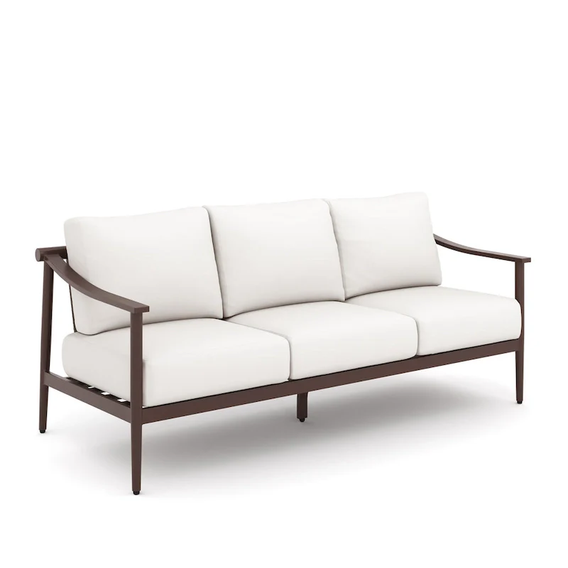 Fena 4pc Outdoor Sofa, 2 Chairs, and Coffee Table Set, Ivory Cushions