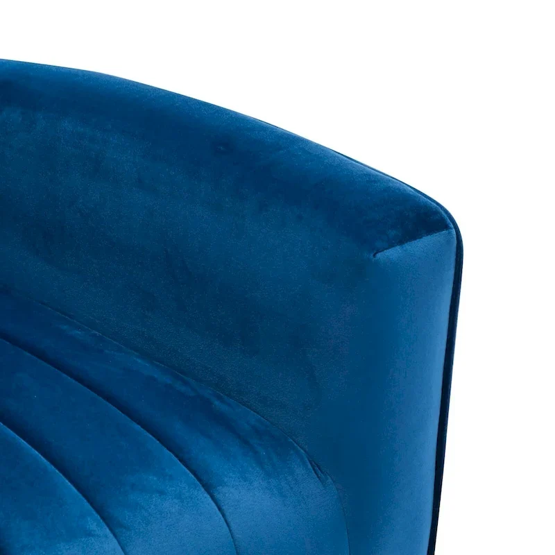 Velvet Comfy Accent Chair Cozy Arm Chair with Wingback and Gold Metal Legs