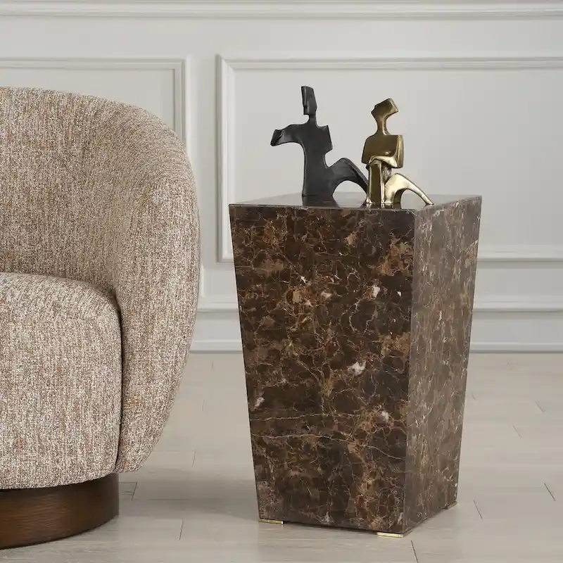 Uttermost 24879 Poe 14 Wide Marble Accent Table