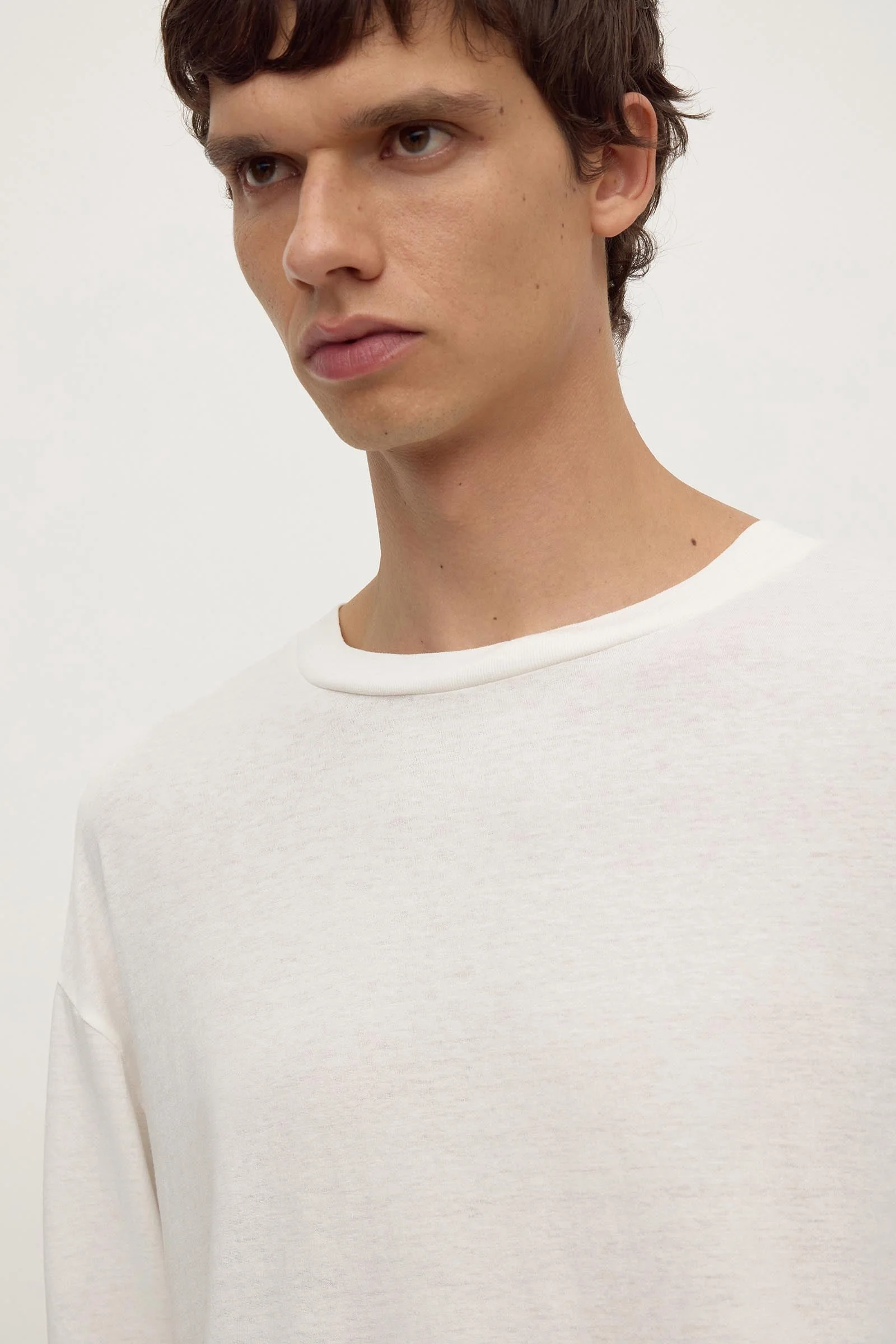 Antique White Cotton Hemp Long Sleeve Tee