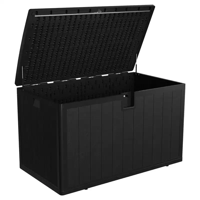 130 Gallon Heavy-Duty Outdoor Resin Deck Box  Waterproof, Weather-Resistant Storage for Patio Cushions, Garden Tools, Packages