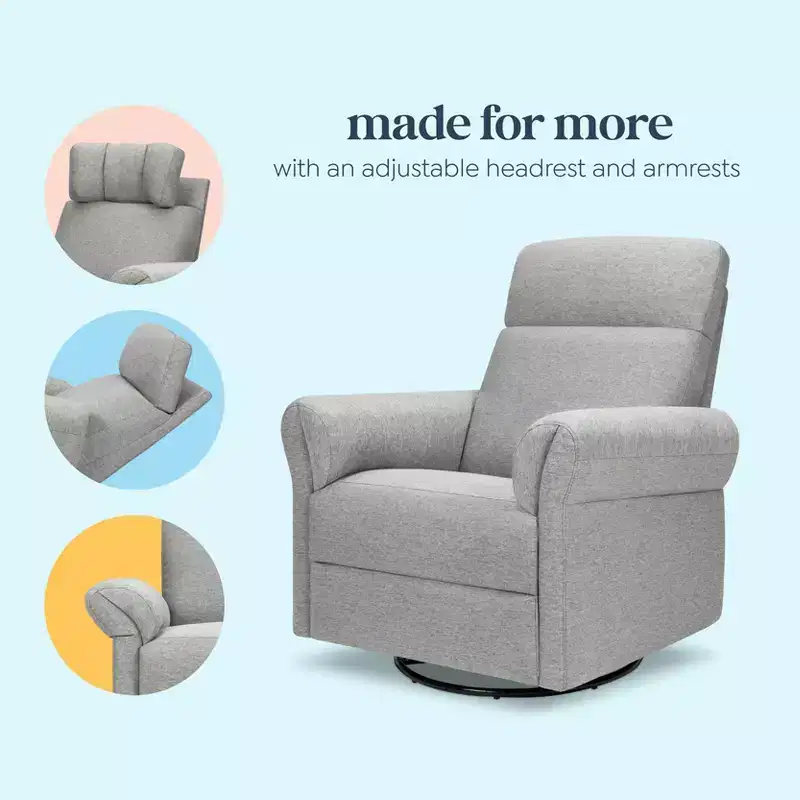 Recliner and Swivel Glider with Adjustable Headrest and Armrests