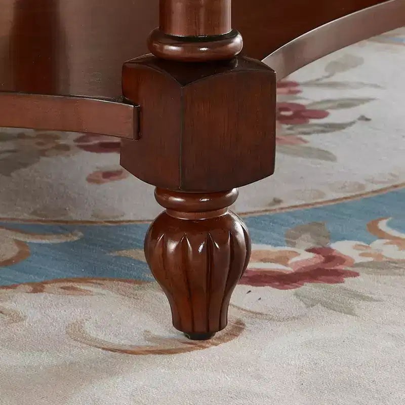 EHMKNP Oval Classic Solid Wood End Table with Glass Top
