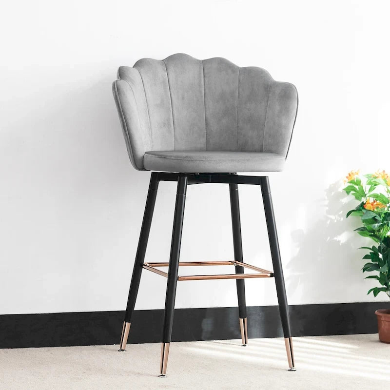42 Height Set of 2 Velvet Bar Stools