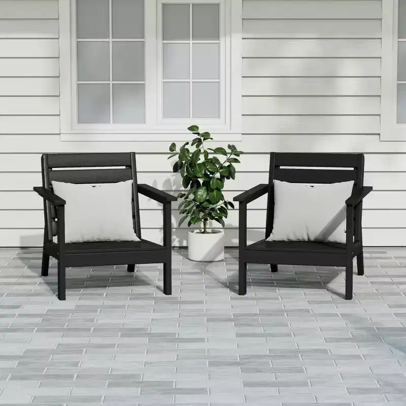 WestinTrends Avalon Outdoor Patio HDPE Deep Seating Armchair (Set of 2)