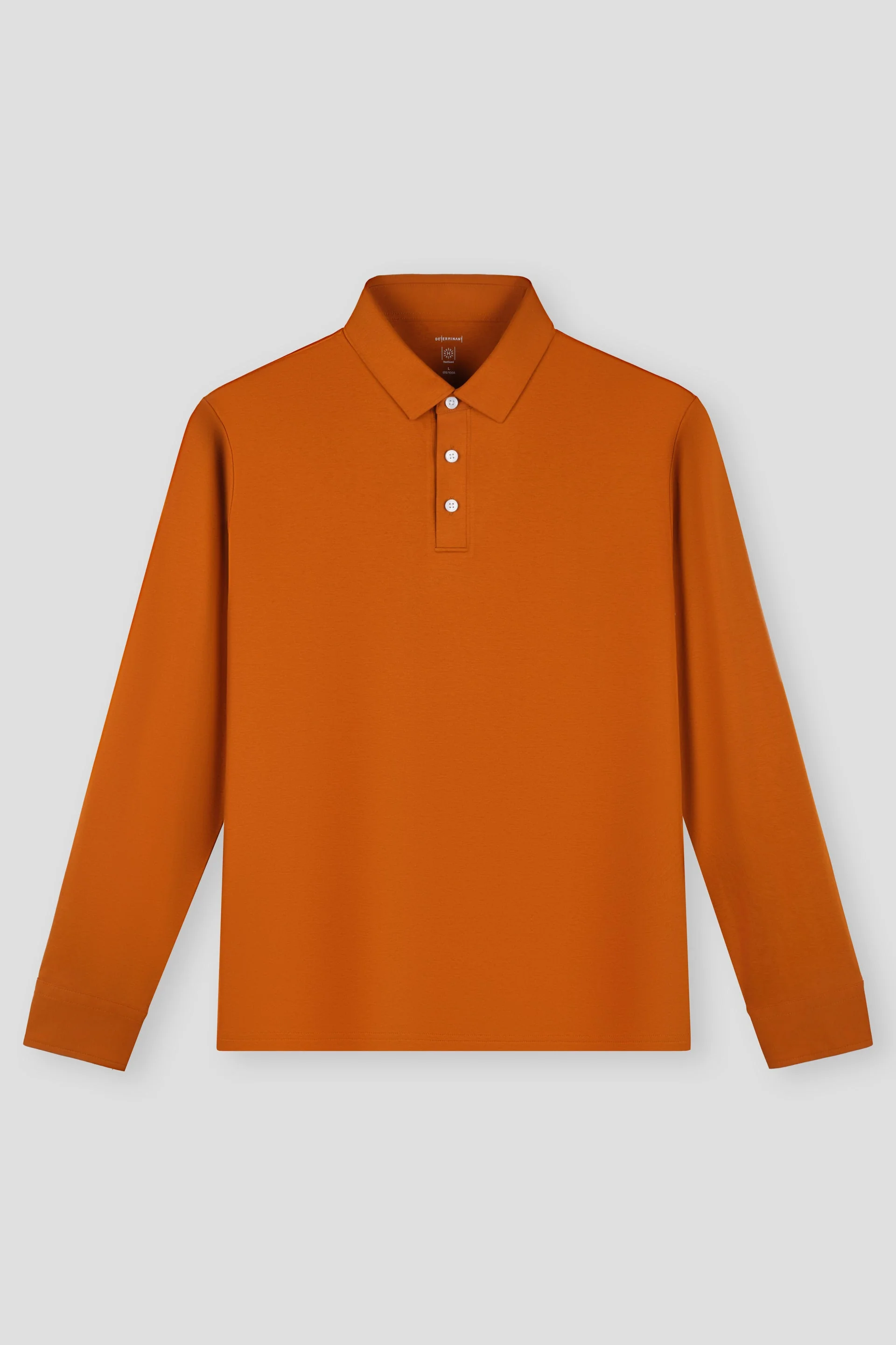 Long Sleeve Polo – Apricot Orange