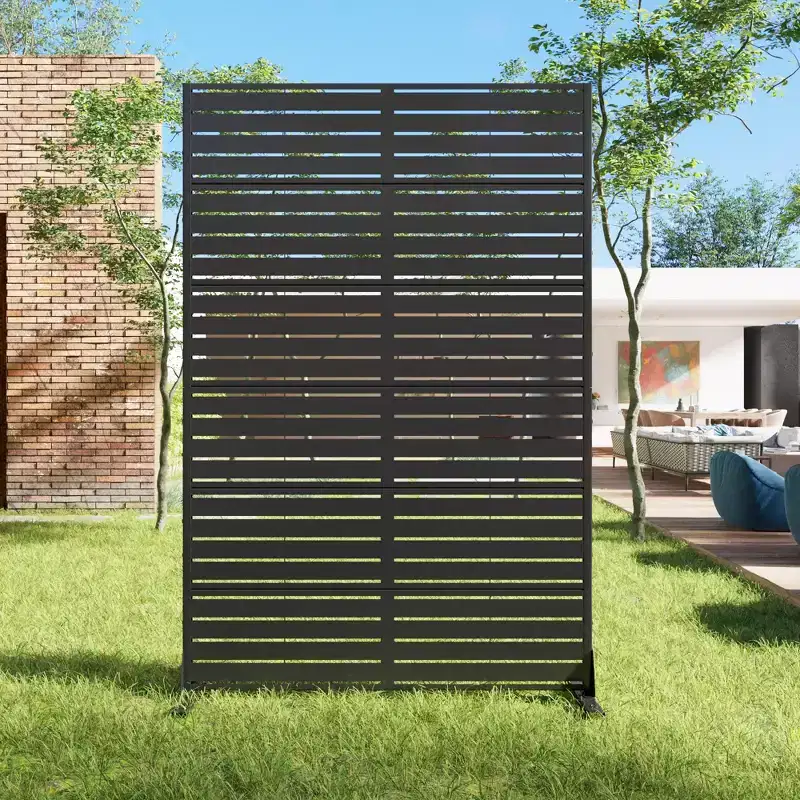 72H x 47W Outdoor Metal Privacy Screen Freestanding Decorative Screen Patio Fence Panels
