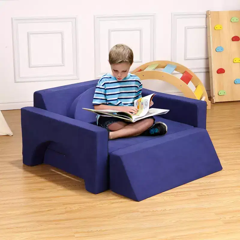 Kids Play Couch, Convertible Toddler Sofa for Playroom, Nursery, Creative Play