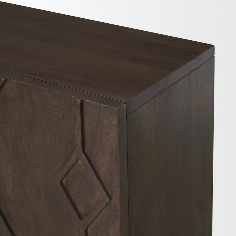 Heera Dark Brown Diamond Motif w/ Shelf Accent Cabinet - 36.0L x 16.3W x 32.0H