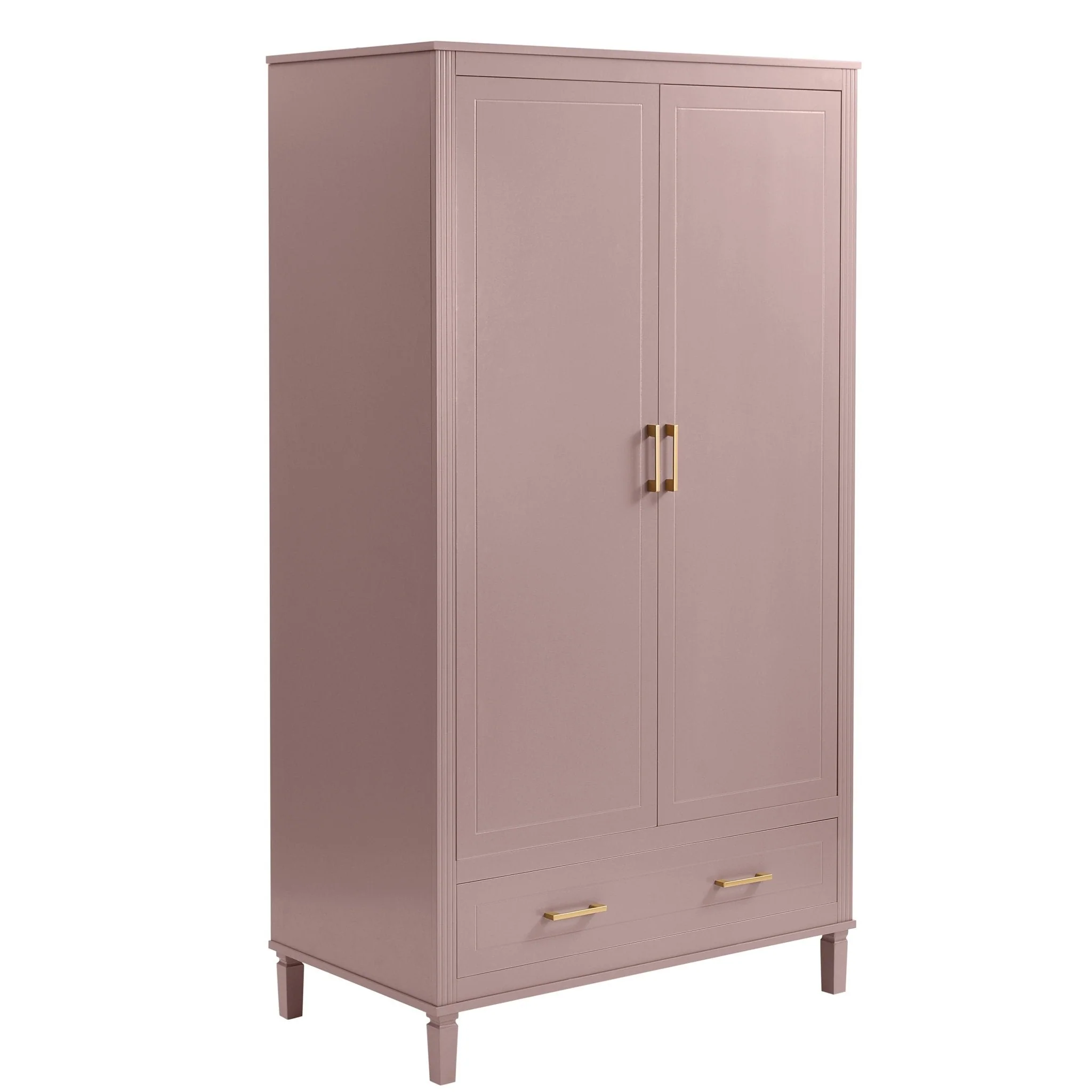 2 Door Wardrobe with Drawer - Dusty Mauve