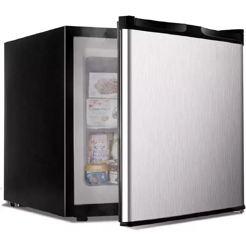Simzlife 1.1 cu. ft. Upright Freezer,Mini Refrigerator Energy Saving, Silver