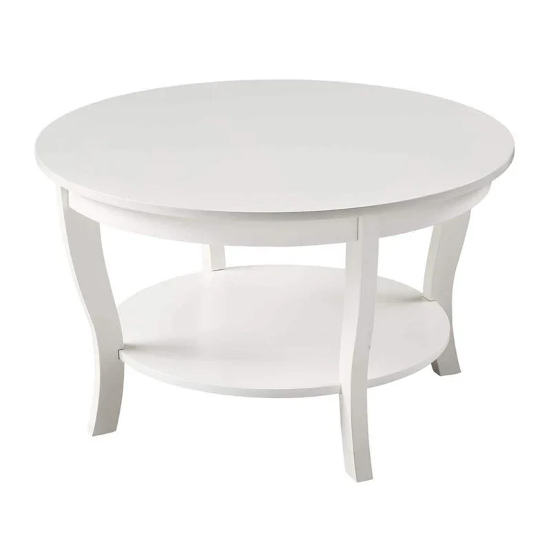 Round Coffee Table with Shelf