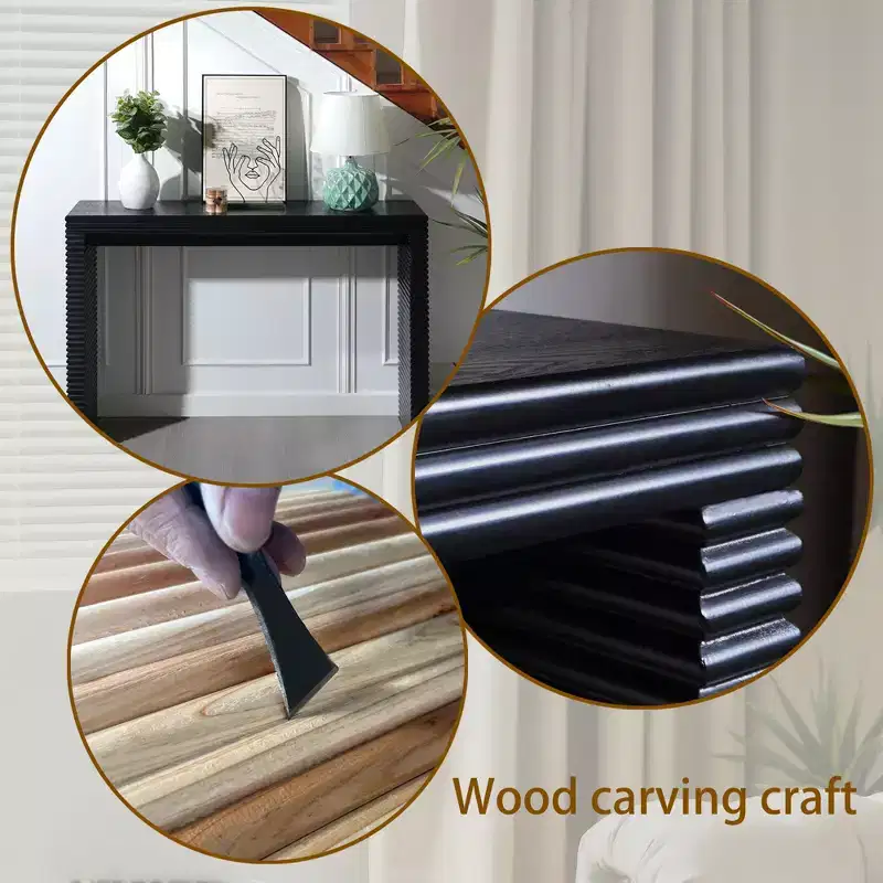 Modern Console Table with Ribbed Base