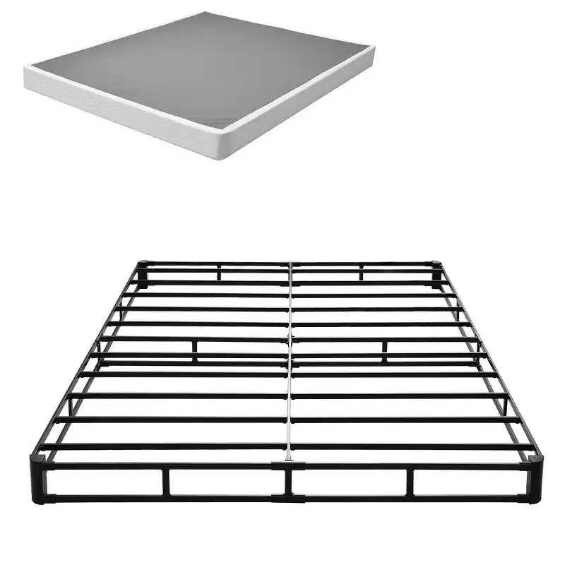Black Queen Box Spring – Steel Frame, Washable Cover, Fits 1–2 Users