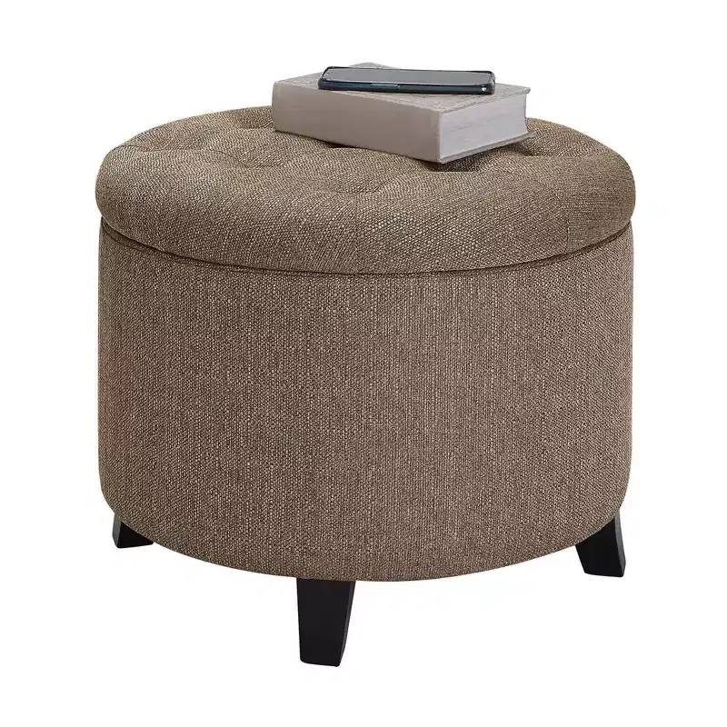 HomeStock Comfort Round Storage Ottoman