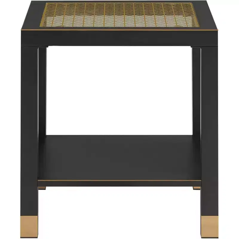 20 Modern 2-Tier Glass End Table with Metal Frame,Versatile Living Room & Bedroom Side Table