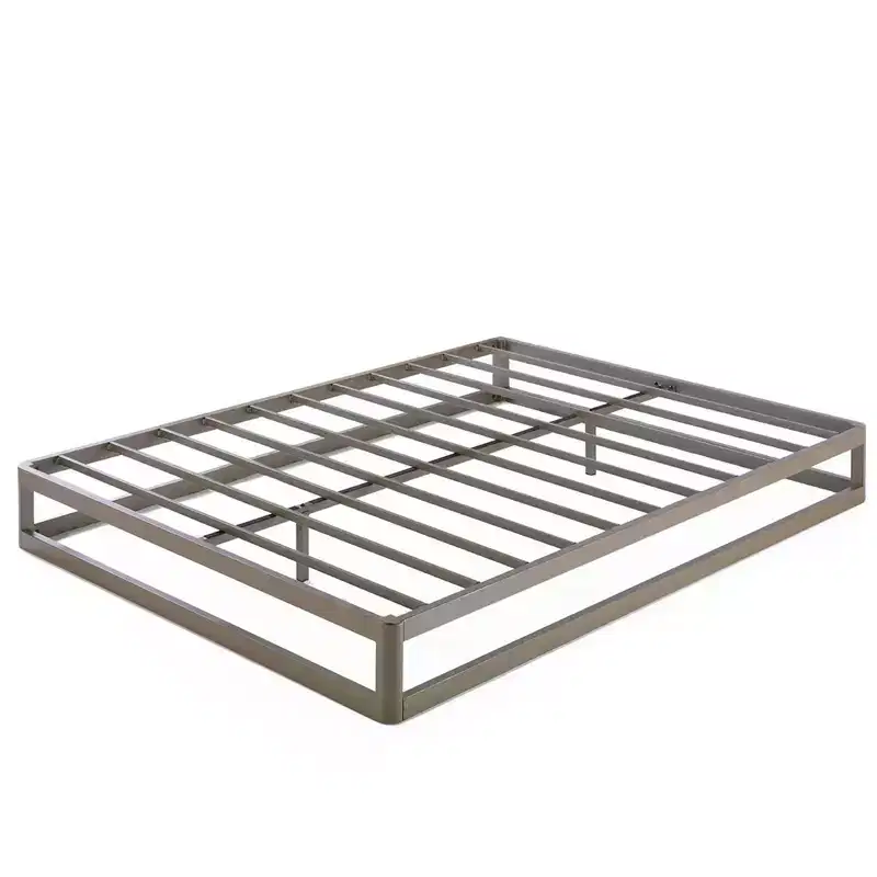 9-Inch Metal Platform Bed Frame with Mattress Foundation, King, Gray