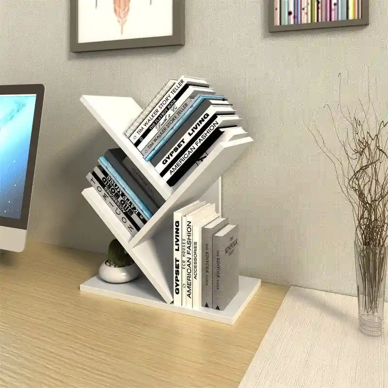 Wooden Book Tree Shelf