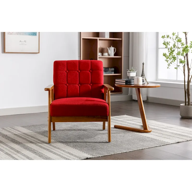 Upholstered Accent Arm Chair with Wood Frame