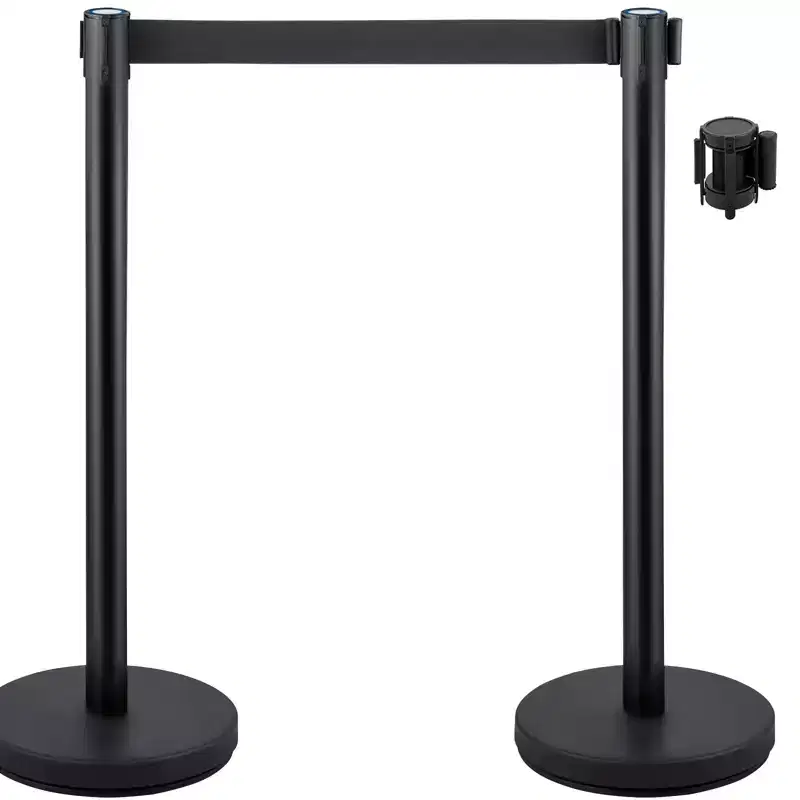 VEVOR Crowd Control Stanchions,6-Pack Crowd Control Barriers with 3PCS 6.5FT Retractable Belt, Stanchion Posts Queue Pole,Black
