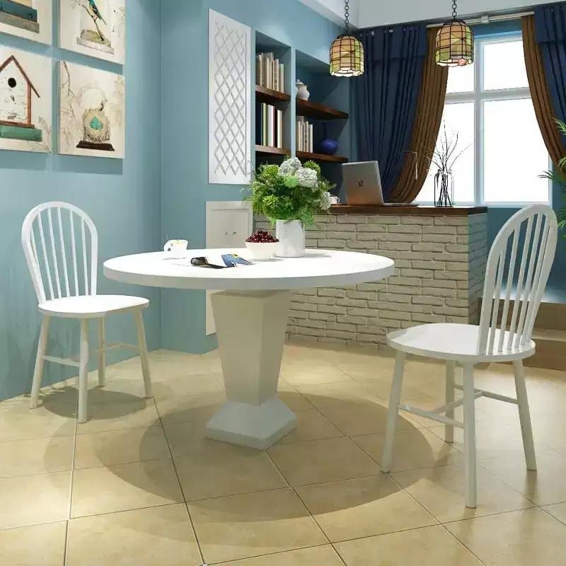 White Rubberwood Armless Dining Chair (Set of 2 or 4)