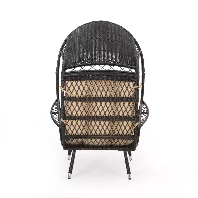 Christopher Knight Home Didier Farmhouse Iron and Faux Rattan Patio Standing with Basket Design