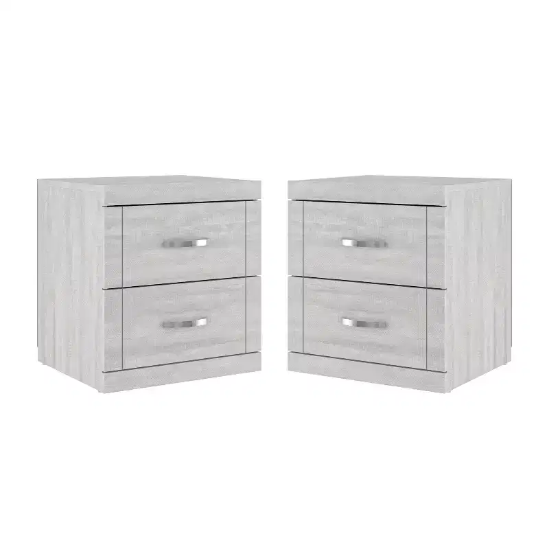 Galano Modern 2-Drawer Nightstand Set of 2 18.9 W  16.3 D  20.3 H