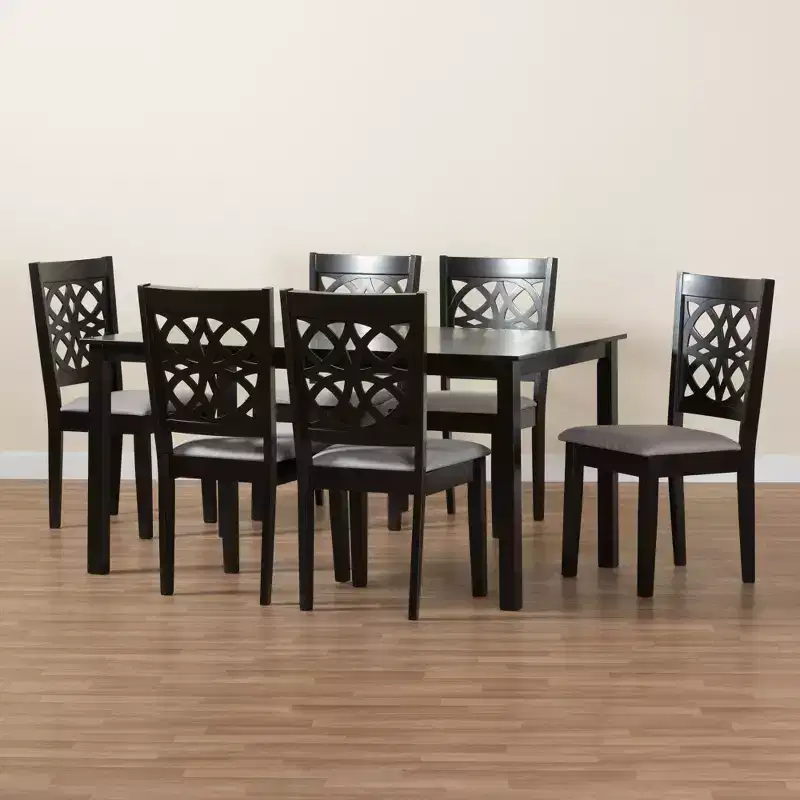 Baxton Studio Abigail Modern Fabric Wood Dining Set