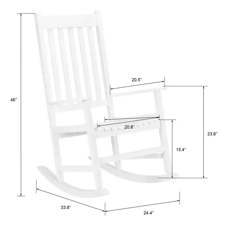 Karl Home | Solid Wood Patio Rocking Chairs (Set of 2)