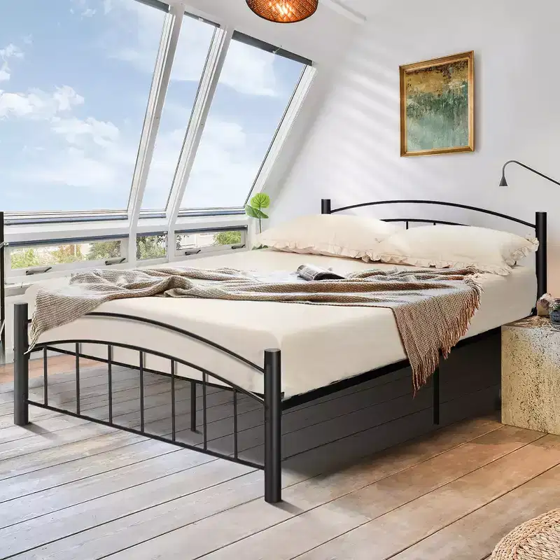 Costway Twin/Full/Queen Size Metal Bed Frame Platform Mattress Foundation with Headboard Footboard