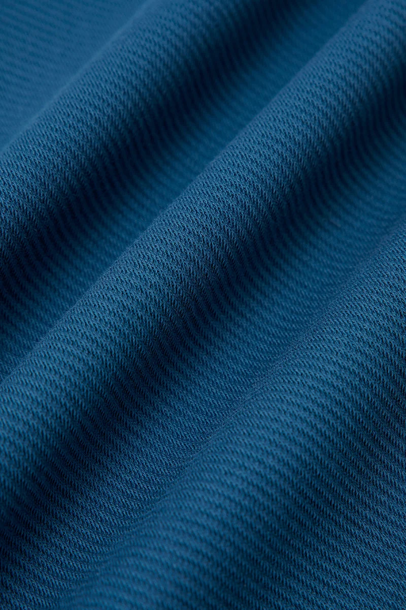 Jacquard Long Sleeve Polo – Teal