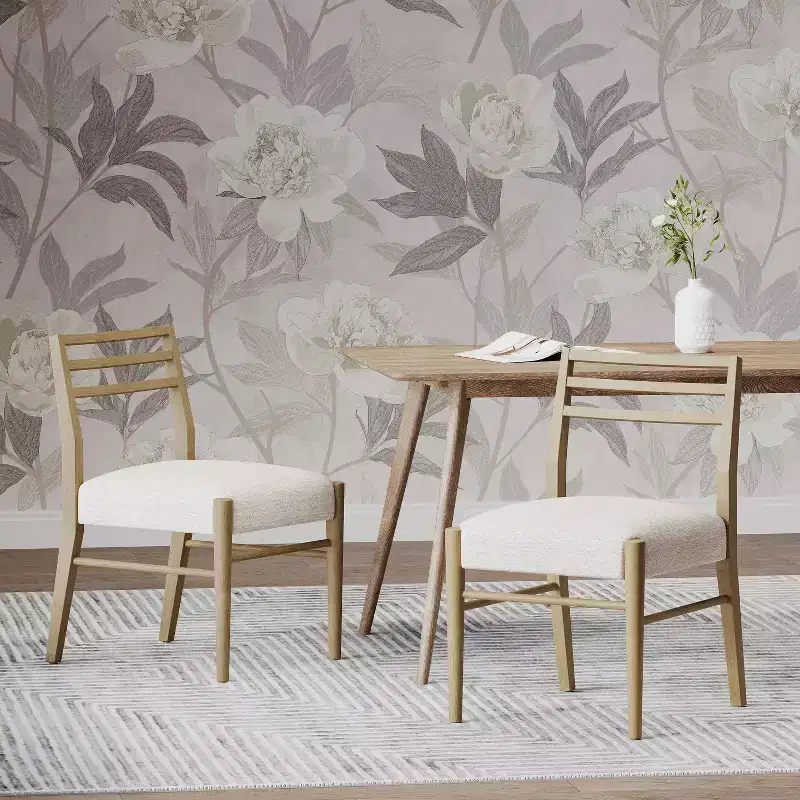 Christopher Knight Home Set of 2 Fescue Upholstered Dining Chairs Light Ash/Light Beige Tweed