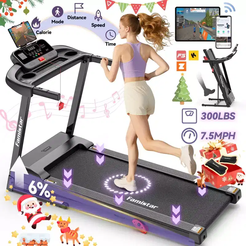 Treadmill on Sale,Treadmills Clearance, Folding Electric Running Walking Treadmill, Portable Treadmill for Home Use, 7.5 MPH, Smart Apps