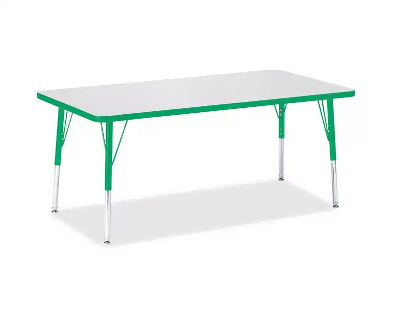 Green Rectangle Activity Table 30x60 in, Ages 2-11
