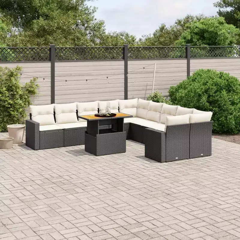 vidaXL Garden Sofa Set PE Rattan Large UV-resistant materials