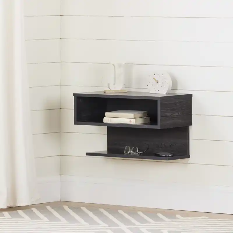 Floating Nightstand - Gray Oak