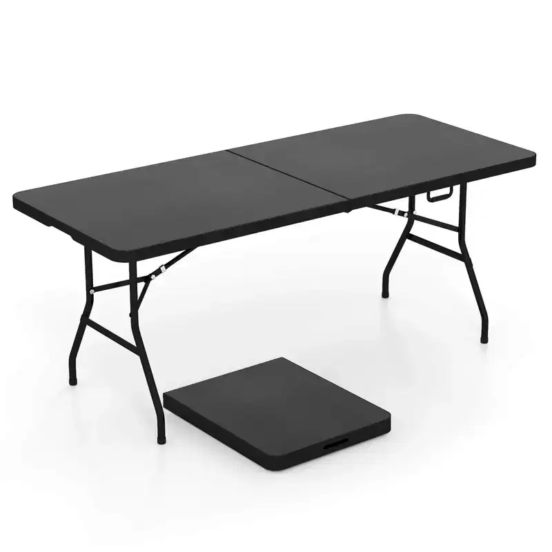 6' Folding Table Portable Plastic Indoor Outdoor Picnic Party Dining Camp Tables White/Black