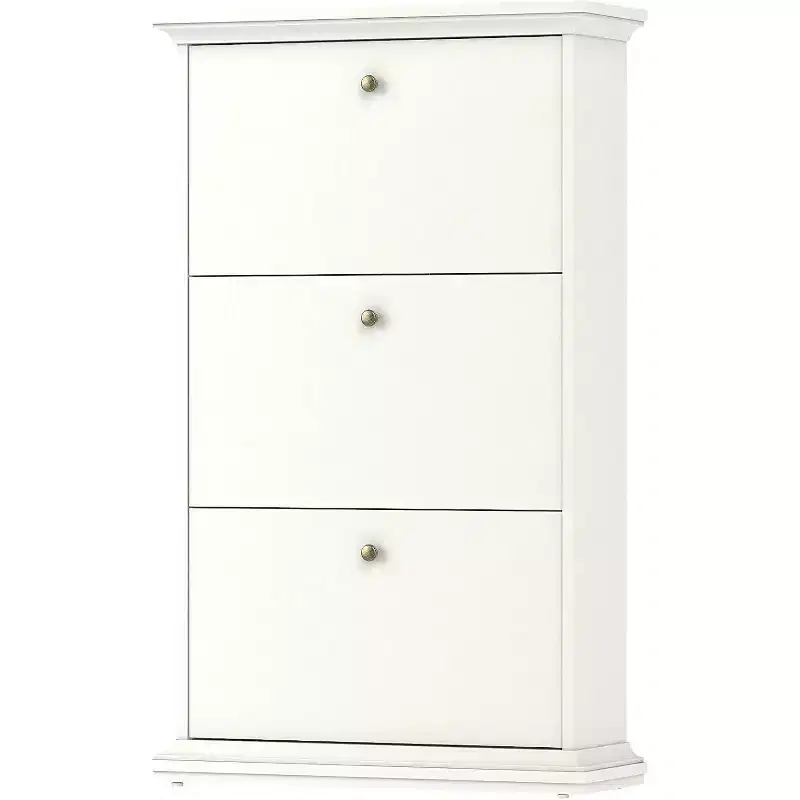 3-Drawer Shoe Cabinet, White