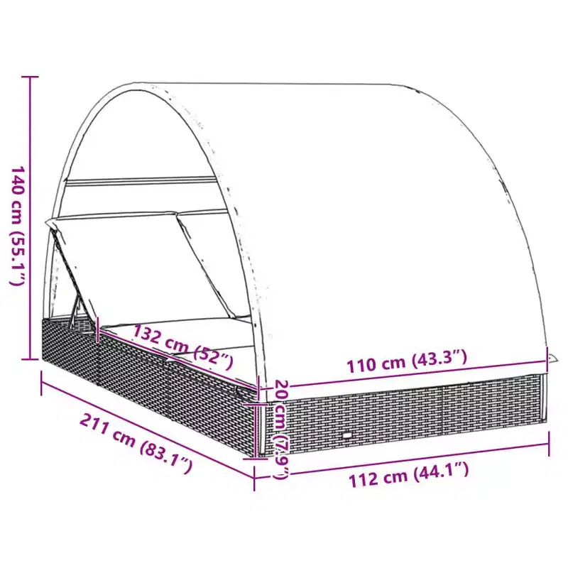 vidaXL Patio Sunbed