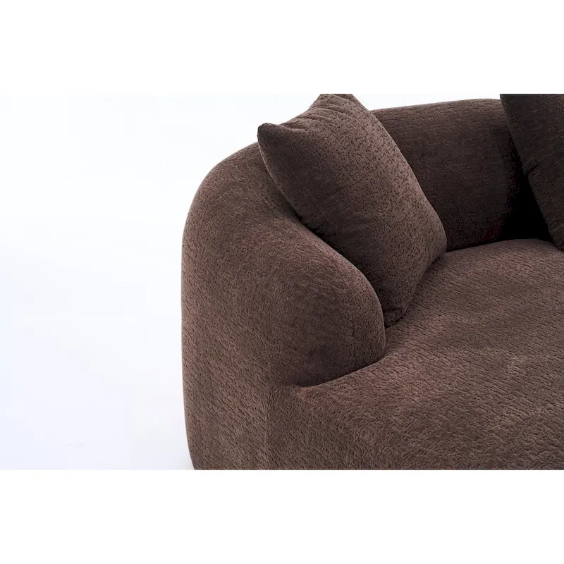 L-Shaped Chenille Sectional Sofa with Chaise and 4 Pillows