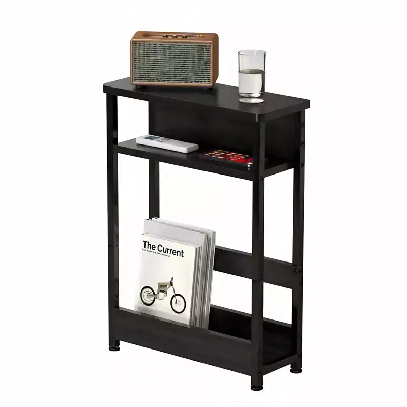 Narrow Side Table with Storage Shelf
