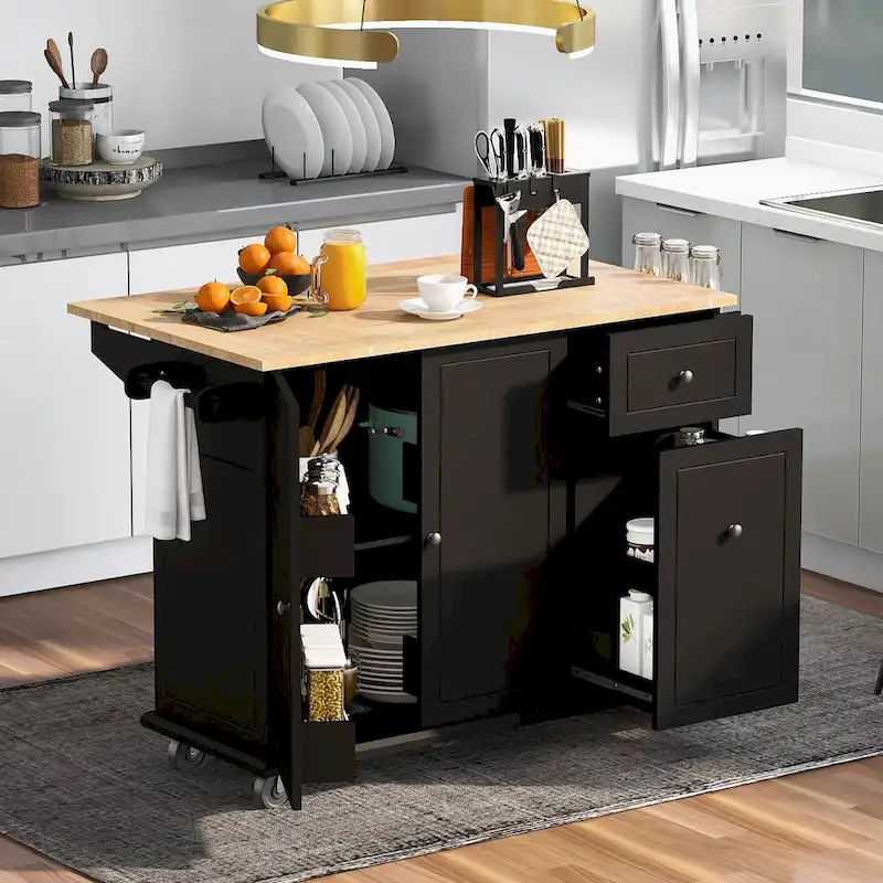 Kitchen Island with Drop Leaf