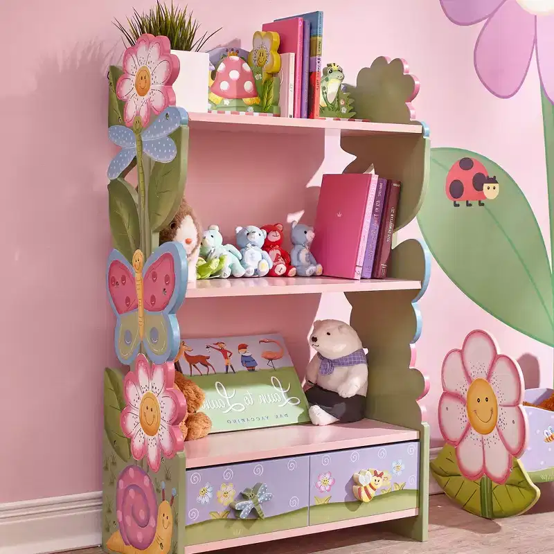 Fantasy Fields Magic Garden 3-Tier Wooden Bookcase + Storage Drawers, Multi