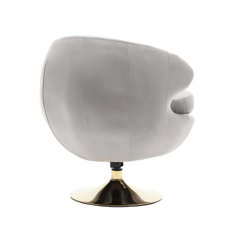 Velvet 360 Degree Swivel Left Cuddle Barrel Accent Chairs